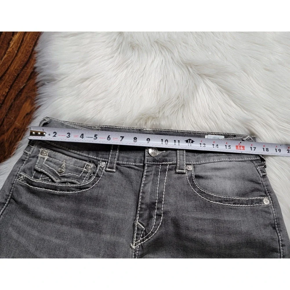 True Religion Ricky Relaxed Straight Gray Denim Men's Size 31 Flap Back Pockets
